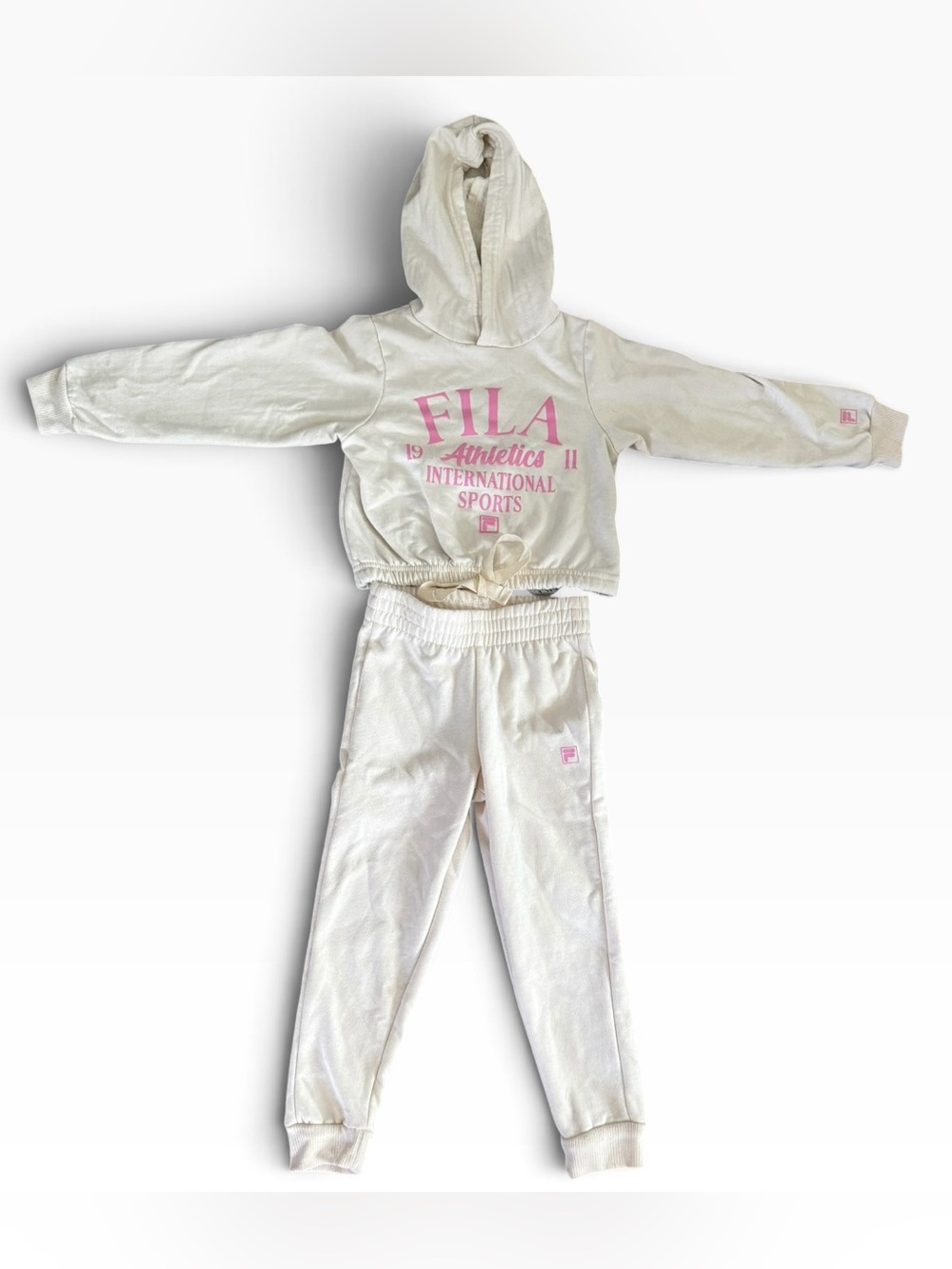 Fila Girls Cream Graphic Jogger Set